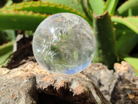 Polished Clear Quartz Crystal Sphere's x 3 From Madagascar