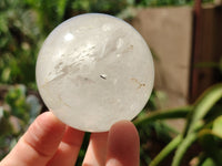 Polished Clear Quartz Crystal Sphere's x 3 From Madagascar