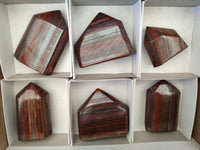 Polished Banded Tiger Iron / Muggle Stone Points x 6 From Northern Cape, South Africa