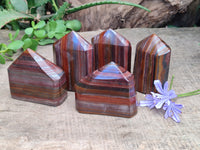 Polished Banded Tiger Iron / Muggle Stone Points x 6 From Northern Cape, South Africa