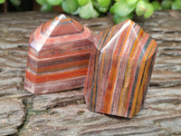 Polished Banded Tiger Iron / Muggle Stone Points x 6 From Northern Cape, South Africa