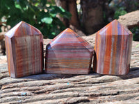 Polished Banded Tiger Iron / Muggle Stone Points x 6 From Northern Cape, South Africa