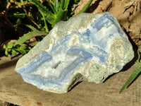 Natural Blue Lace Agate Geode Specimen x 1 From Malawi