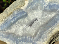 Natural Blue Lace Agate Geode Specimen x 1 From Malawi