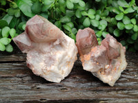 Natural Red Hematoid Quartz Clusters x 2 From Karoi, Zimbabwe