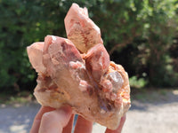 Natural Red Hematoid Quartz Clusters x 2 From Karoi, Zimbabwe