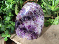 Polished Chevron Amethyst Standing Free Form x 1 From Madagascar