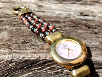 Polished Vintage La Fon Watch with Red Tigers Eye Beads - Sold Per Item - From South Africa