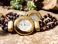 Polished Vintage La Fon Watch with Red Tigers Eye Beads - Sold Per Item - From South Africa