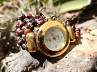 Polished Vintage La Fon Watch with Red Tigers Eye Beads - Sold Per Item - From South Africa