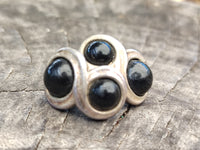 Polished Black Jade Stud Earrings - sold per pair - From China