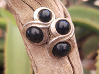 Polished Black Jade Stud Earrings - sold per pair - From China