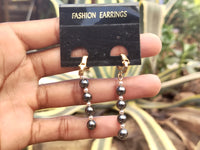 Polished Pair of Hematite Long Bead Earrings - Sold per Pair - From Southern Africa