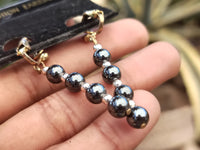 Polished Pair of Hematite Long Bead Earrings - Sold per Pair - From Southern Africa