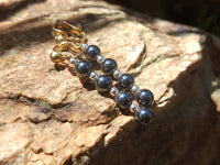 Polished Pair of Hematite Long Bead Earrings - Sold per Pair - From Southern Africa