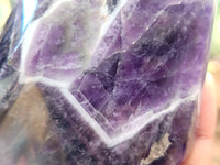 Polished Chevron Amethyst Crystal Points x 2 From Zambia