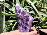 Polished Chevron Amethyst Crystal Points x 2 From Zambia