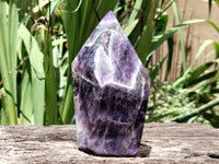 Polished Chevron Amethyst Crystal Points x 2 From Zambia