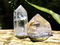 Polished Clear Quartz Crystals with Rainbow Veils x 12 From Madagascar