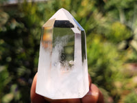 Polished Clear Quartz Crystals with Rainbow Veils x 12 From Madagascar