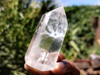 Polished Clear Quartz Crystals with Rainbow Veils x 12 From Madagascar