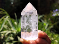 Polished Clear Quartz Crystals with Rainbow Veils x 12 From Madagascar