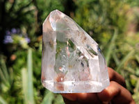 Polished Clear Quartz Crystals with Rainbow Veils x 12 From Madagascar