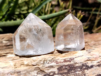 Polished Clear Quartz Crystals with Rainbow Veils x 12 From Madagascar