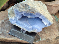 Natural Blue Lace Agate Geode Specimen x 1 From Malawi