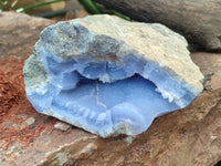 Natural Blue Lace Agate Geode Specimen x 1 From Malawi