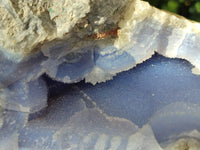 Natural Blue Lace Agate Geode Specimen x 1 From Malawi