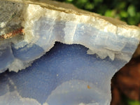 Natural Blue Lace Agate Geode Specimen x 1 From Malawi