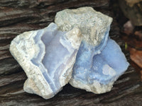 Natural Blue Lace Agate Geode Specimens x 12 From Malawi