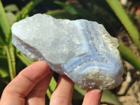 Natural Blue Lace Agate Geode Specimens x 12 From Malawi