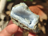 Natural Blue Lace Agate Geode Specimens x 12 From Malawi