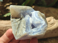 Natural Blue Lace Agate Geode Specimens x 12 From Malawi