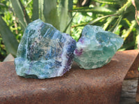 Natural Watermelon Fluorite Cobbed Specimens x 12 From Uis, Namibia