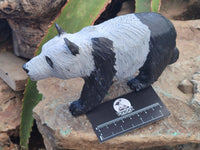 Hand Made Soapstone Panda Carving x 1 From Zimbabwe