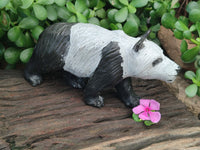 Hand Made Soapstone Panda Carving x 1 From Zimbabwe