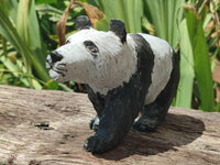 Hand Made Soapstone Panda Carving x 1 From Zimbabwe