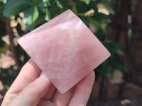 Polished Rose Quartz Pyramids x 5 From Madagascar