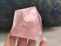 Polished Rose Quartz Pyramids x 5 From Madagascar