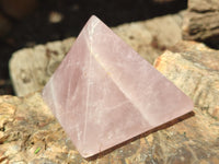 Polished Rose Quartz Pyramids x 5 From Madagascar