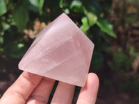 Polished Rose Quartz Pyramids x 5 From Madagascar