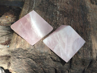 Polished Rose Quartz Pyramids x 5 From Madagascar