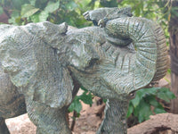 Polished Green Verdite Elephant Sculpture x 1 From Zimbabwe