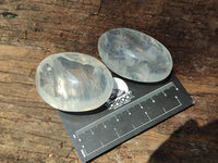 Polished Girasol Pearl Quartz Palm Stones x 12 From Madagascar