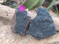 Natural Libethenite Crystals On Dolomite Matrix Specimens x 2 From Shituru, Congo