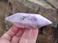 Polished Double Terminated Lepidolite Points x 6 From Madagascar