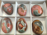 Polished On One Side Polychrome Jasper x 6 From Mahajanga, Madagascar